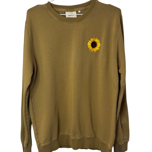 Foret brown sunflower design long sleeve crew neck sweatshirt size L - Picture 4 of 10